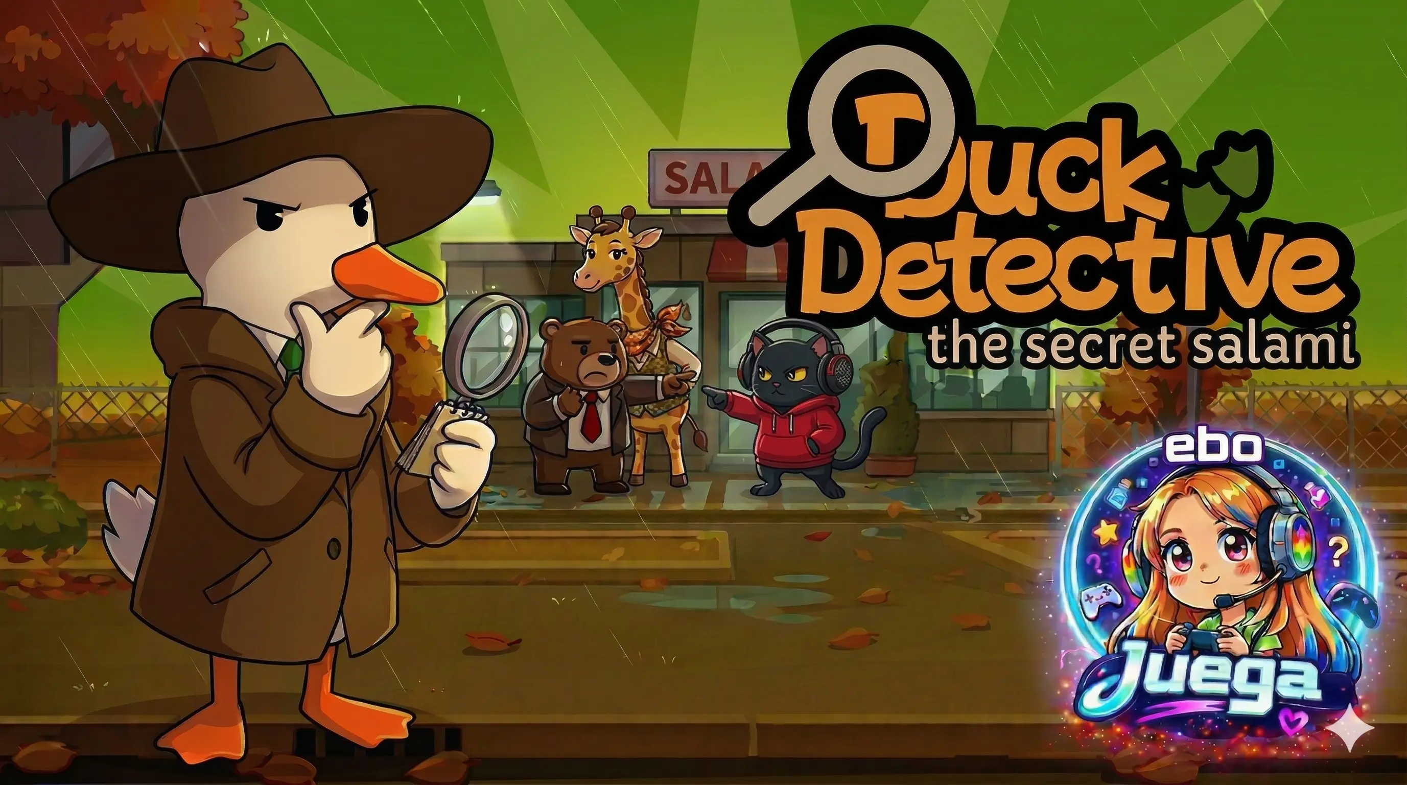 Videojuego Duck Detective: The Secret Salami - Me convierto en detectivo pato para resolver un misterio con el salami.