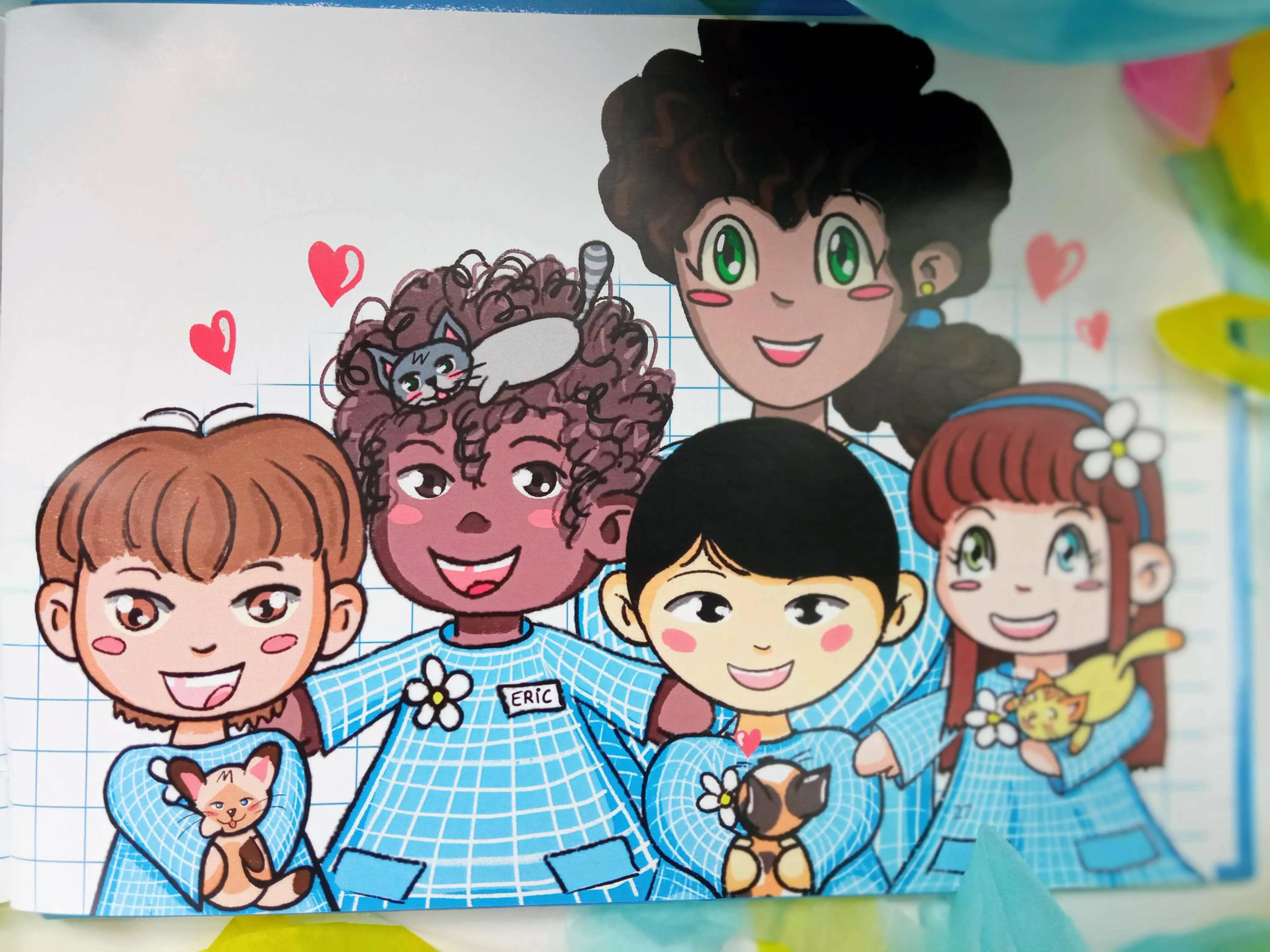 Imagen del interior del cuento de los gatitos donde salen partes de los protagonistas