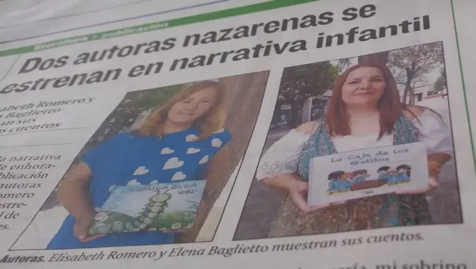 Foto del artículo del periódico con la entrevista